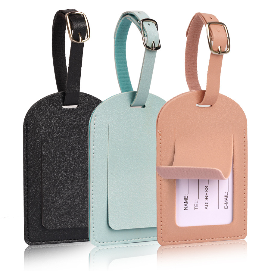 Luggage Tag Leather - Tag Bagasi Wanita Pria Kulit PU
