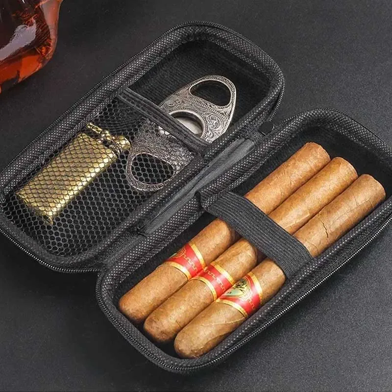 Travel Accessories Us - Kotak Cerutu Portabel EVA Ringan Tas