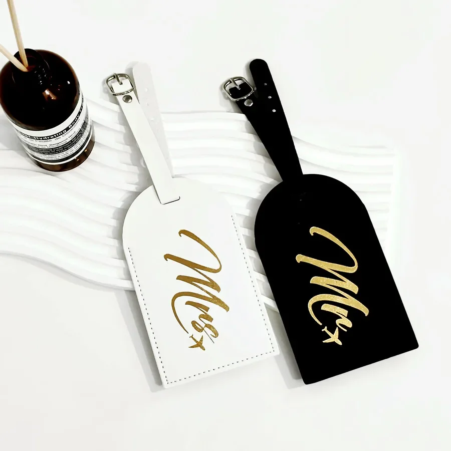Luggage Tag Leather - 2 buah/set Mr Mrs bagasi pasangan