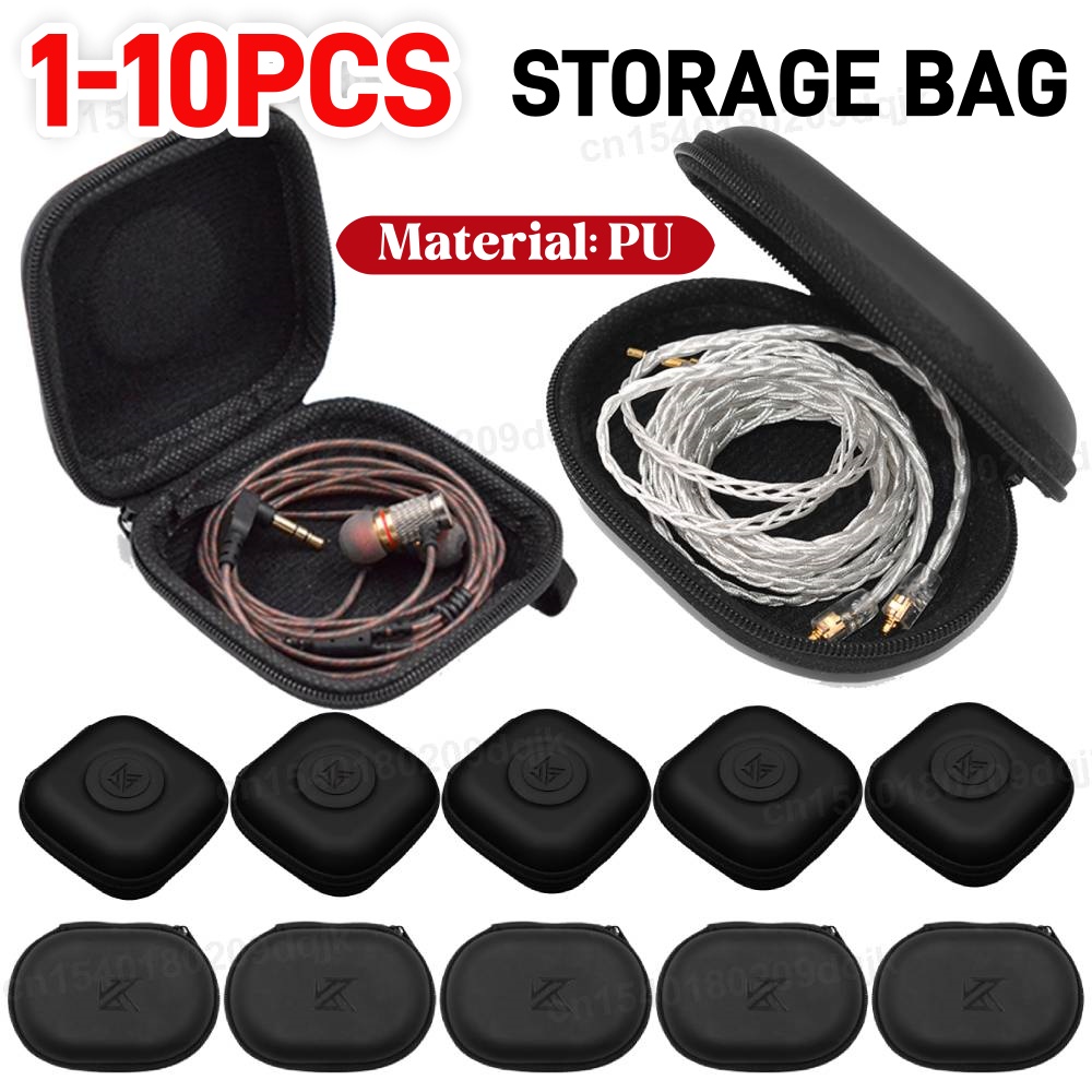 Travel Accessories Organizer Case - 1-10 Buah Kotak Earphone KZ Kulit