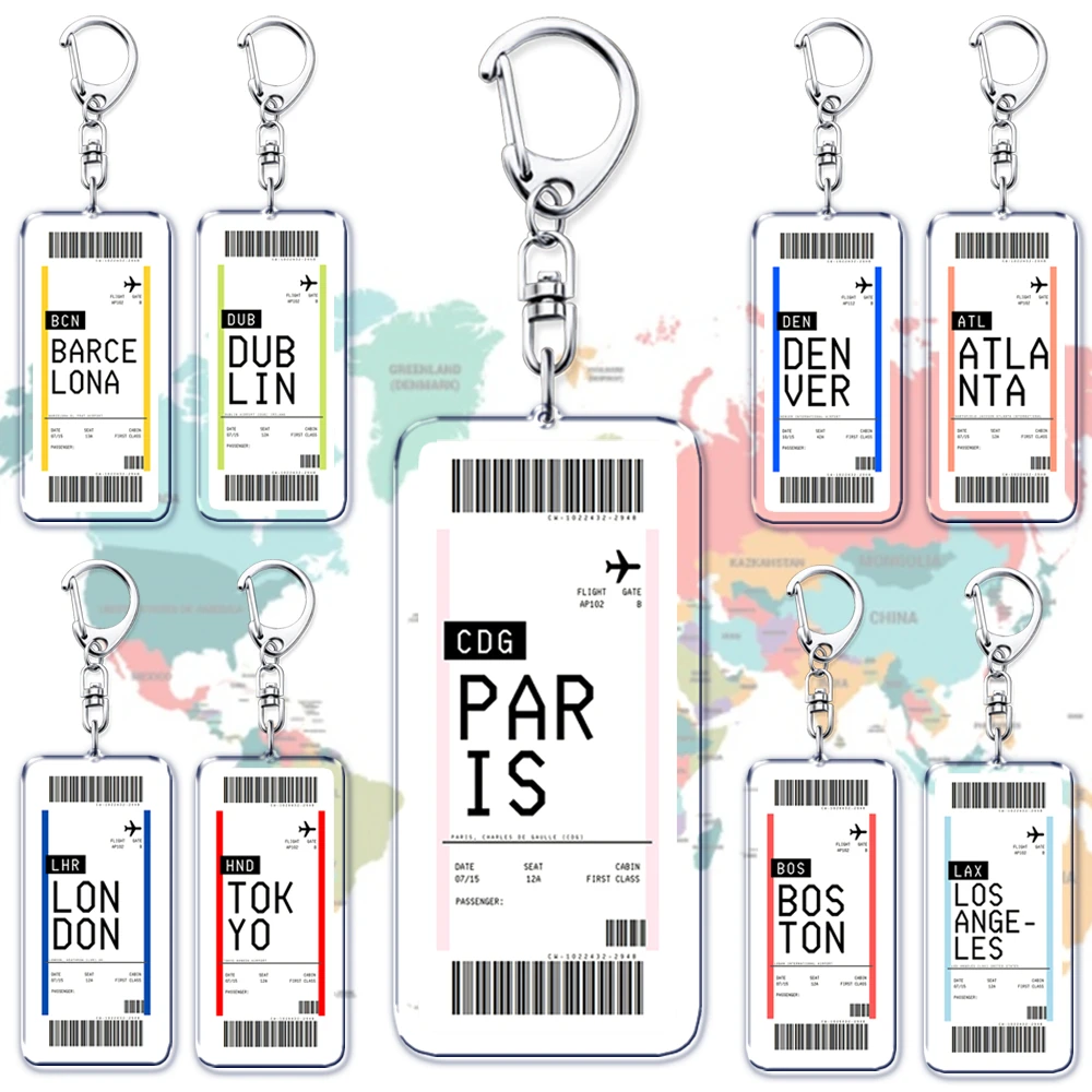 Travel Accessories On Plane - Pesawat tiket Boarding Pass gantungan kunci