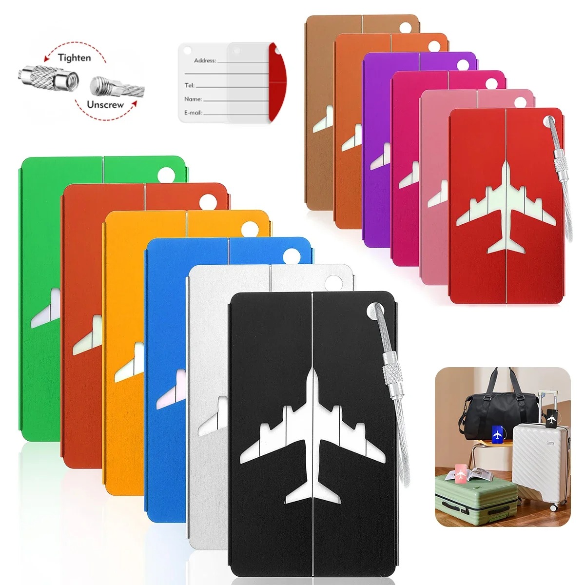 Qantas Travel Accessories - Tag Bagasi Pesawat Campuran Aluminium dengan