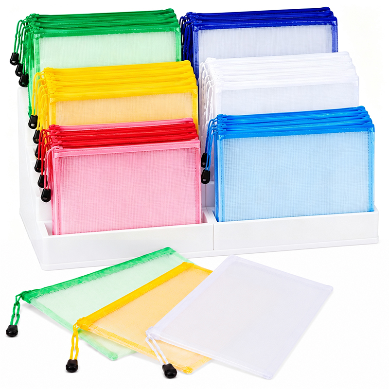Travel Accessories Must Have - 5/20 Buah Tas Kantong Ritsleting Jaring