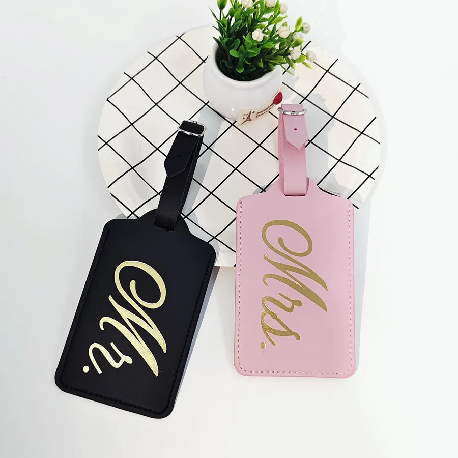 2 buah/set Mr Mrs bagasi pasan - Luggage Tag Leather ulasan dan harga