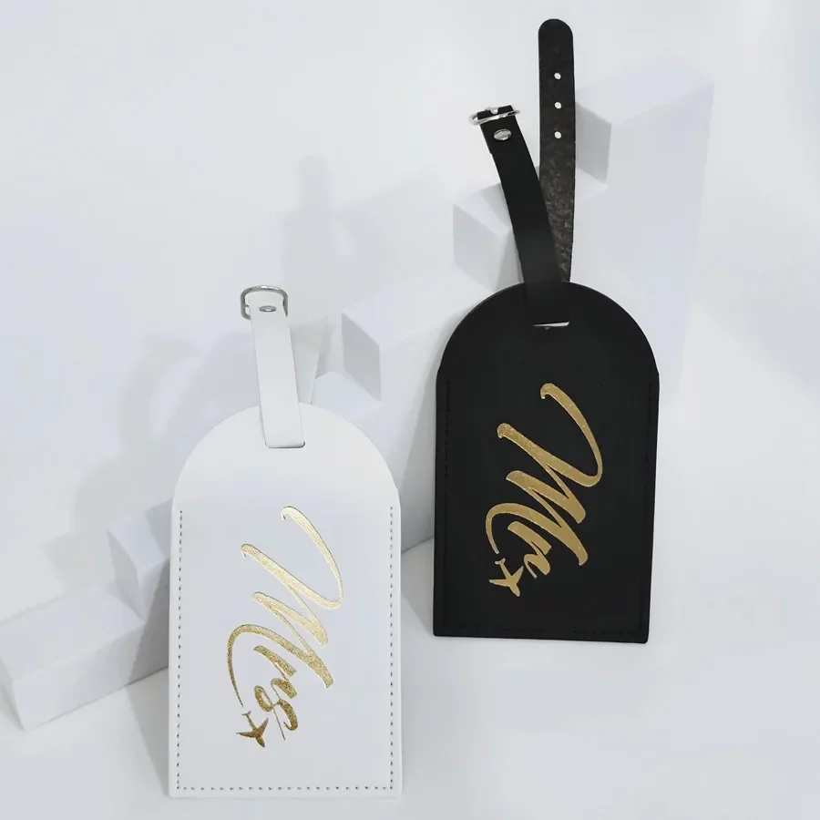 2 buah/set Mr Mrs bagasi pasan - Luggage Tag Leather ulasan dan harga