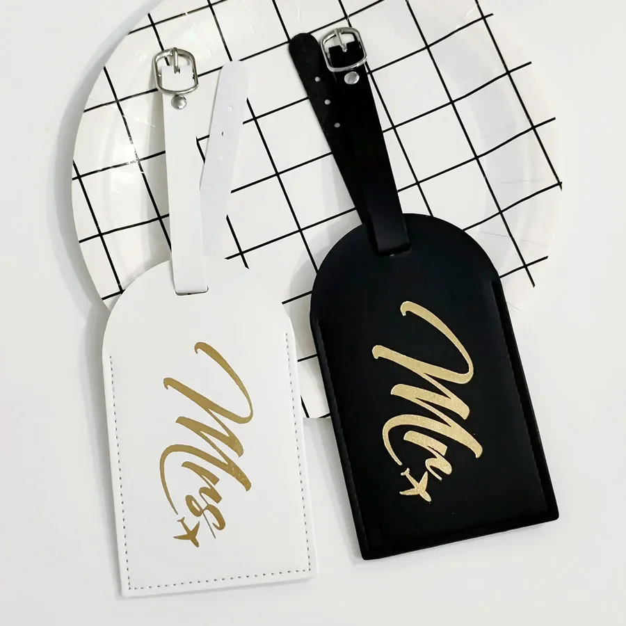 2 buah/set Mr Mrs bagasi pasan - Luggage Tag Leather ulasan dan harga