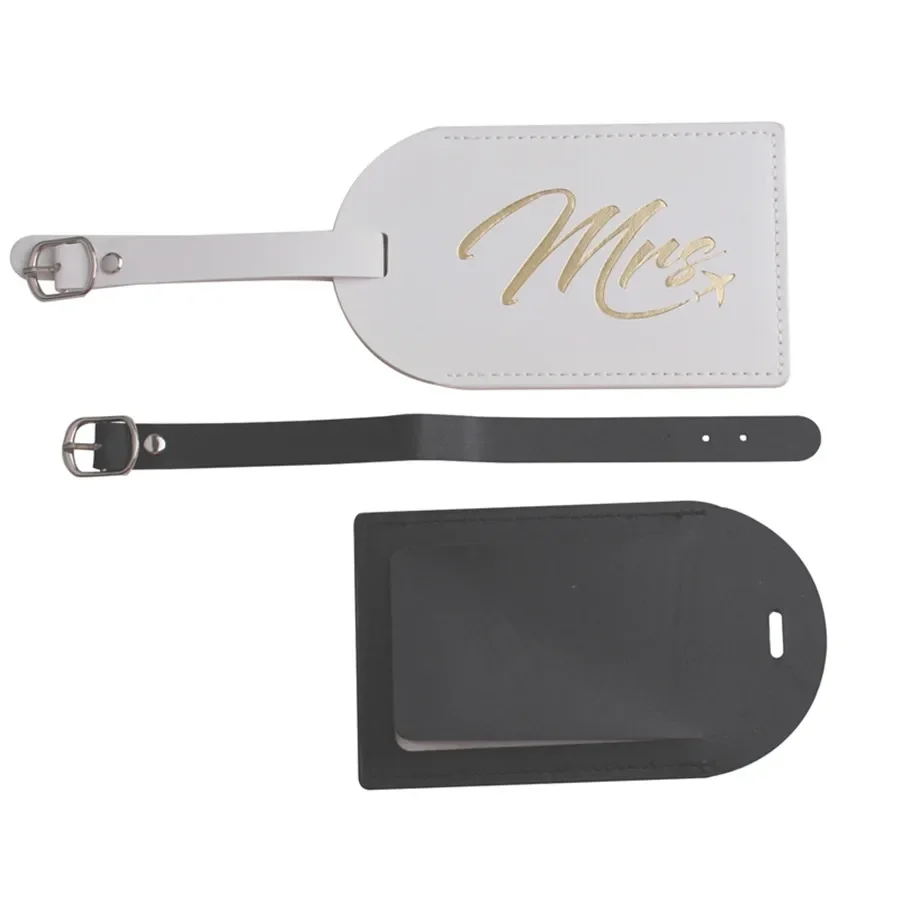 2 buah/set Mr Mrs bagasi pasan - Luggage Tag Leather ulasan dan harga