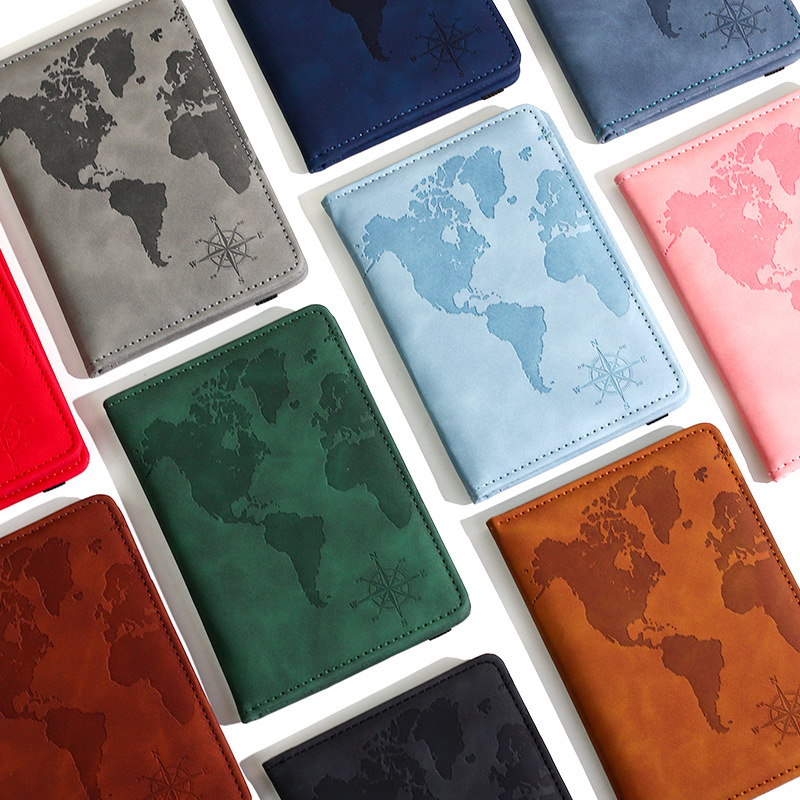 Tempat Paspor Kulit Cetak Peta - Travel Accessories On Plane ulasan dan harga