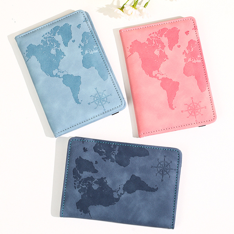 Tempat Paspor Kulit Cetak Peta - Travel Accessories On Plane ulasan dan harga
