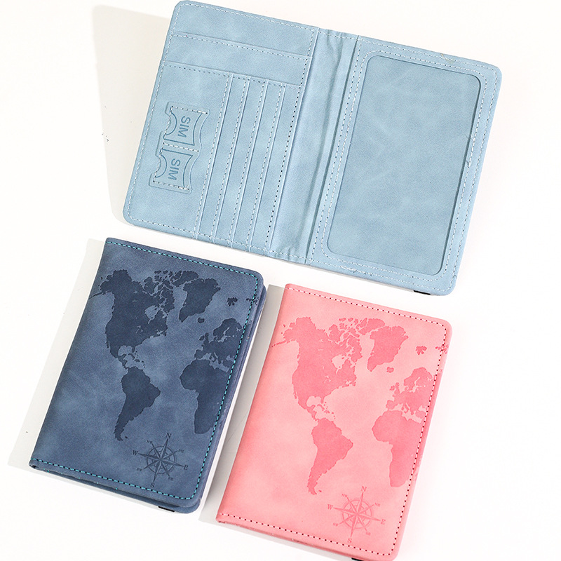 Tempat Paspor Kulit Cetak Peta - Travel Accessories On Plane ulasan dan harga