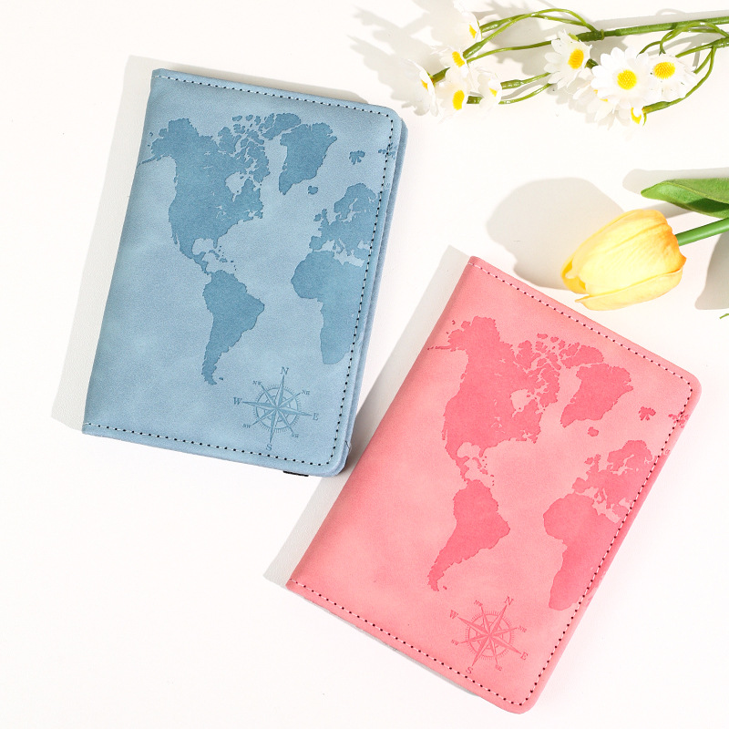 Tempat Paspor Kulit Cetak Peta - Travel Accessories On Plane ulasan dan harga