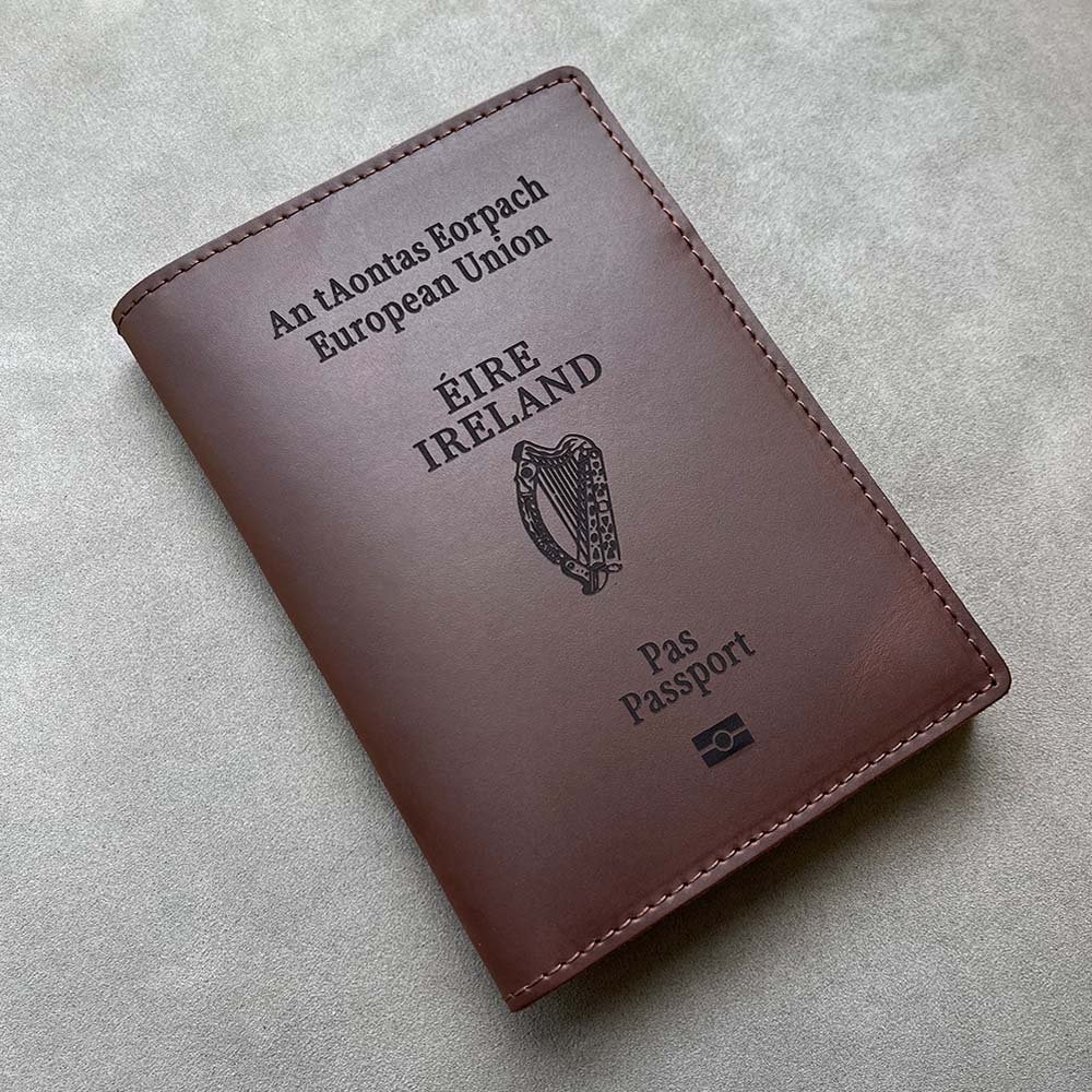 Penutup paspor Irlandia kulit  - Travel Accessories Ireland ulasan dan harga