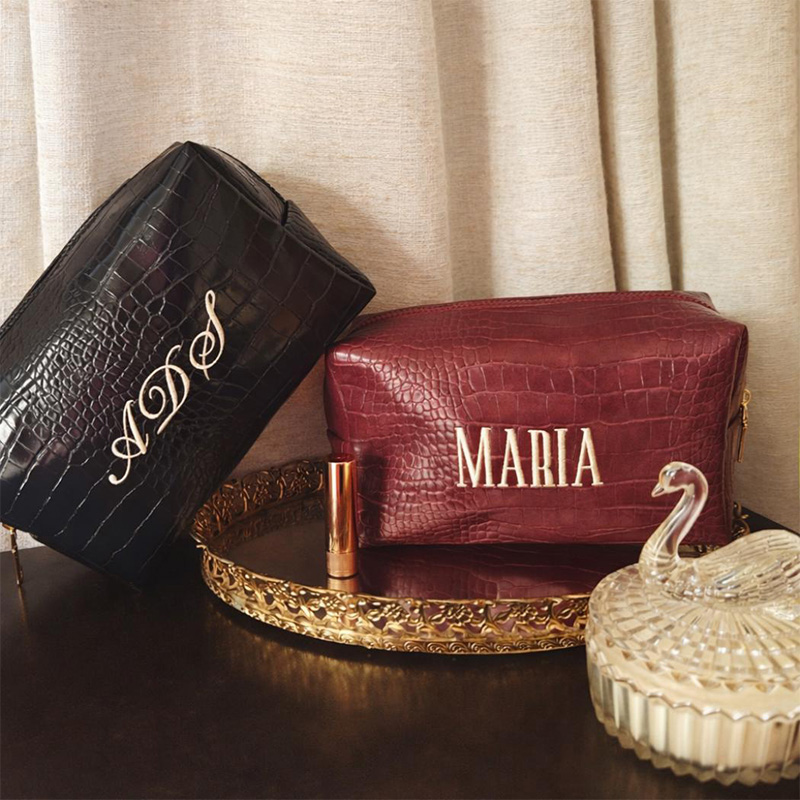 Tas Makeup Bordir Motif Buaya, - Travel Accessories Present ulasan dan harga